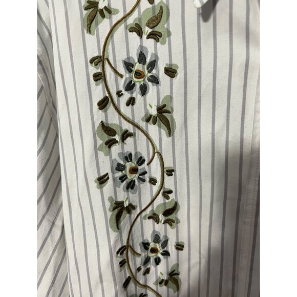 Lucky Brand Long Sleeve Striped Shirt 100% Cotton Size Large - Picture 3 of 5